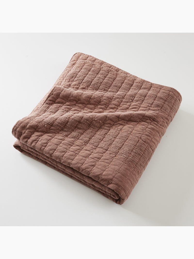 Cubrecama alix de algodón jacquard Terracota - Kiabi