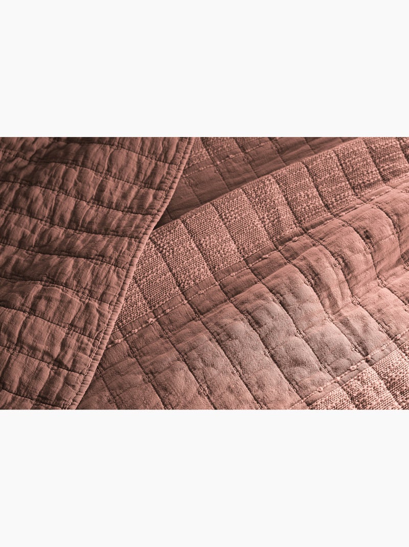 Cubrecama alix de algodón jacquard Terracota - Kiabi