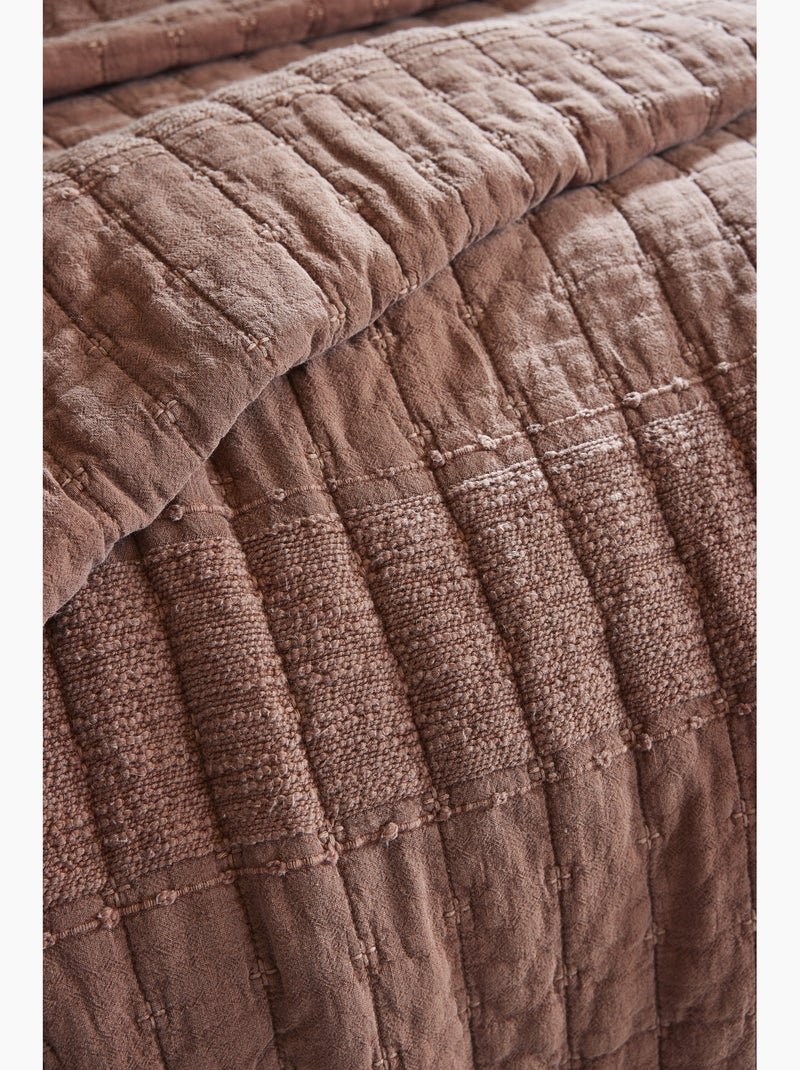 Cubrecama alix de algodón jacquard Terracota - Kiabi