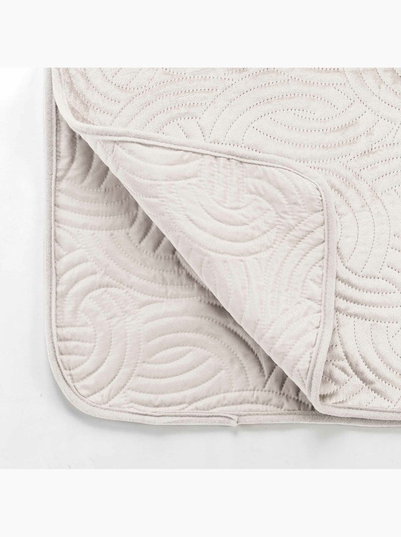 Cubrecama terciopelo liso solange + 2 fundas de cojín 60x60 cm Beige natural - Kiabi