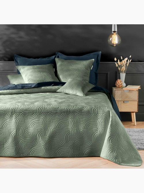 Cubrecama terciopelo liso solange + 2 fundas de cojín 60x60 cm - Kiabi Cubrecama terciopelo liso solange + 2 fundas de cojín 60x60 cm - Kiabi