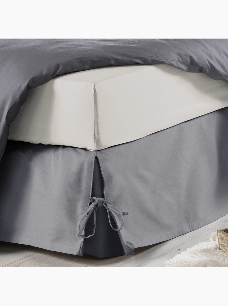 Cubresomier con cintas 90 x 190 cm panamá polialgodón sommina gris Gris claro - Kiabi