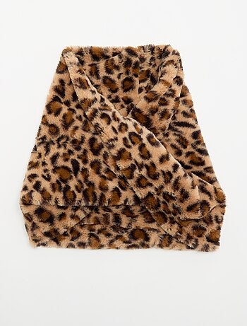 Cuello cálido con estampado de leopardo