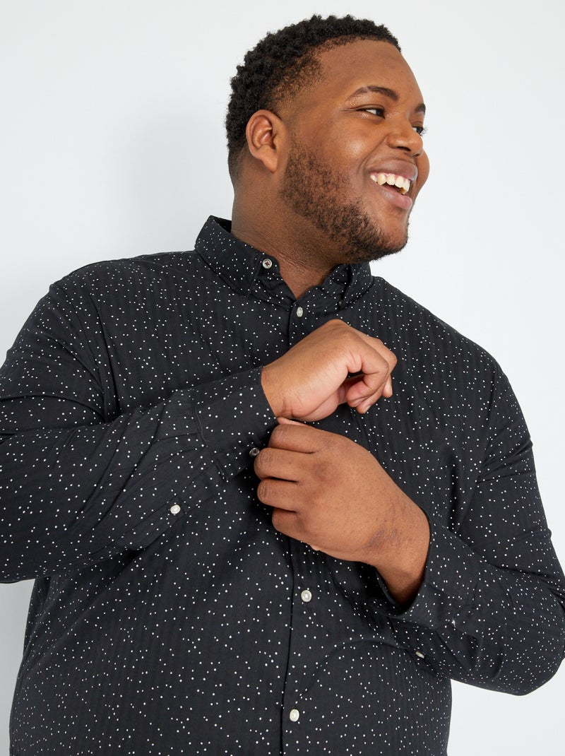 Cuello de camisa estampado NEGRO - Kiabi