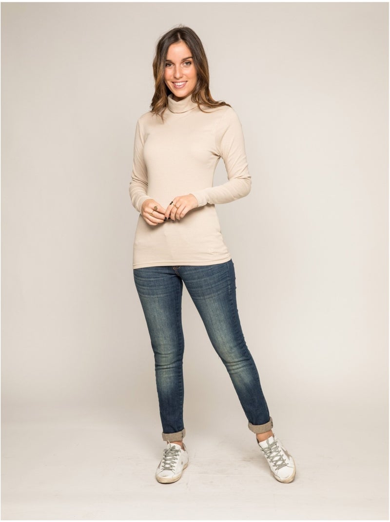 Cuello vuelto interior fusee Beige - Kiabi