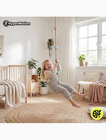 Cuerda de escalada y columpio 2 en 1 hypermotion – juego de aventura para niños