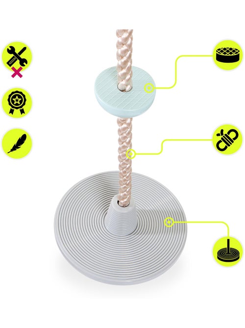 Cuerda de escalada y columpio 2 en 1 hypermotion – juego de aventura para niños - Kiabi
