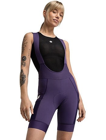 Culote corto gravel mujer ciclismo mujer dust aubergine