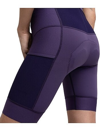 Culote corto gravel mujer ciclismo mujer dust aubergine