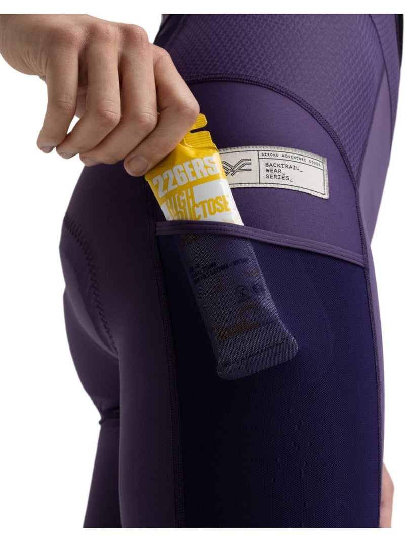 Culote corto gravel mujer ciclismo mujer dust aubergine Violeta - Kiabi