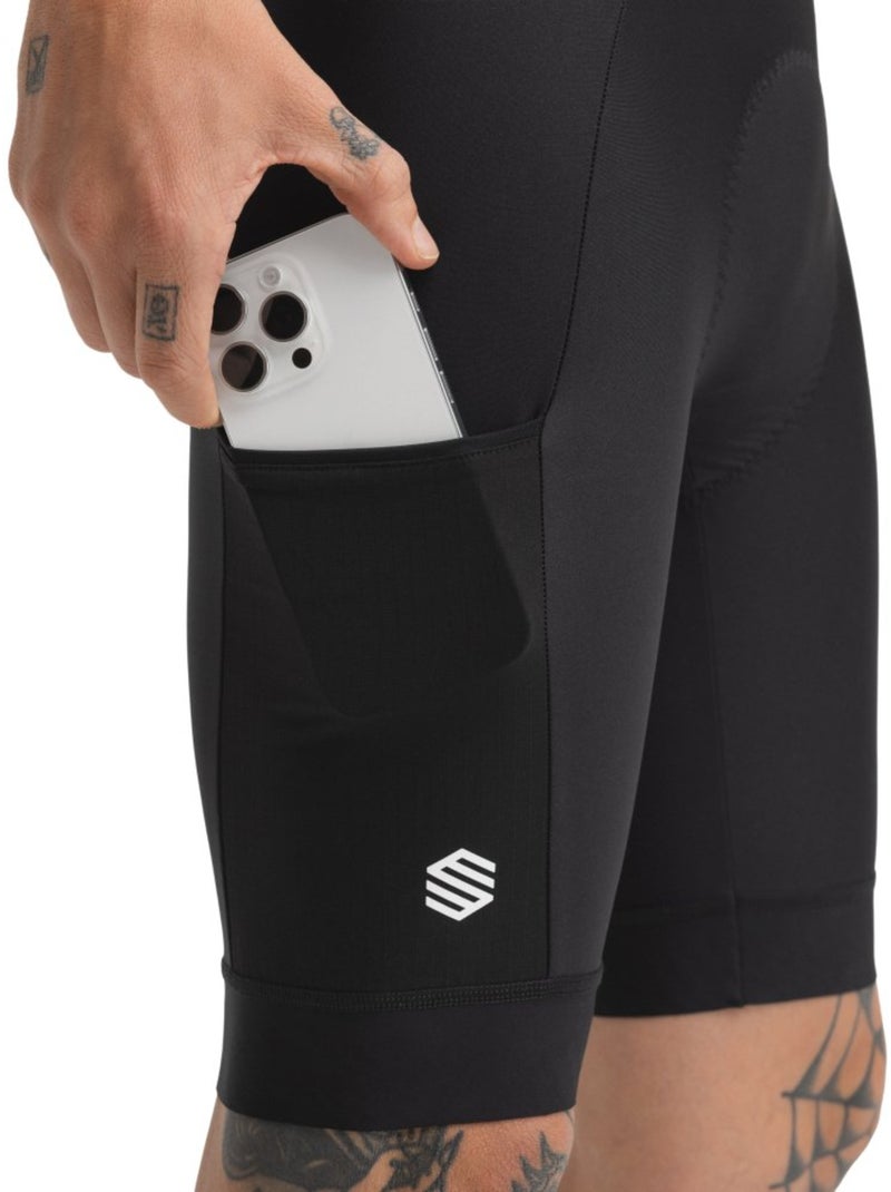 Culote corto sin tirantes cicloturismo hombre ciclismo hombre tour Negro - Kiabi