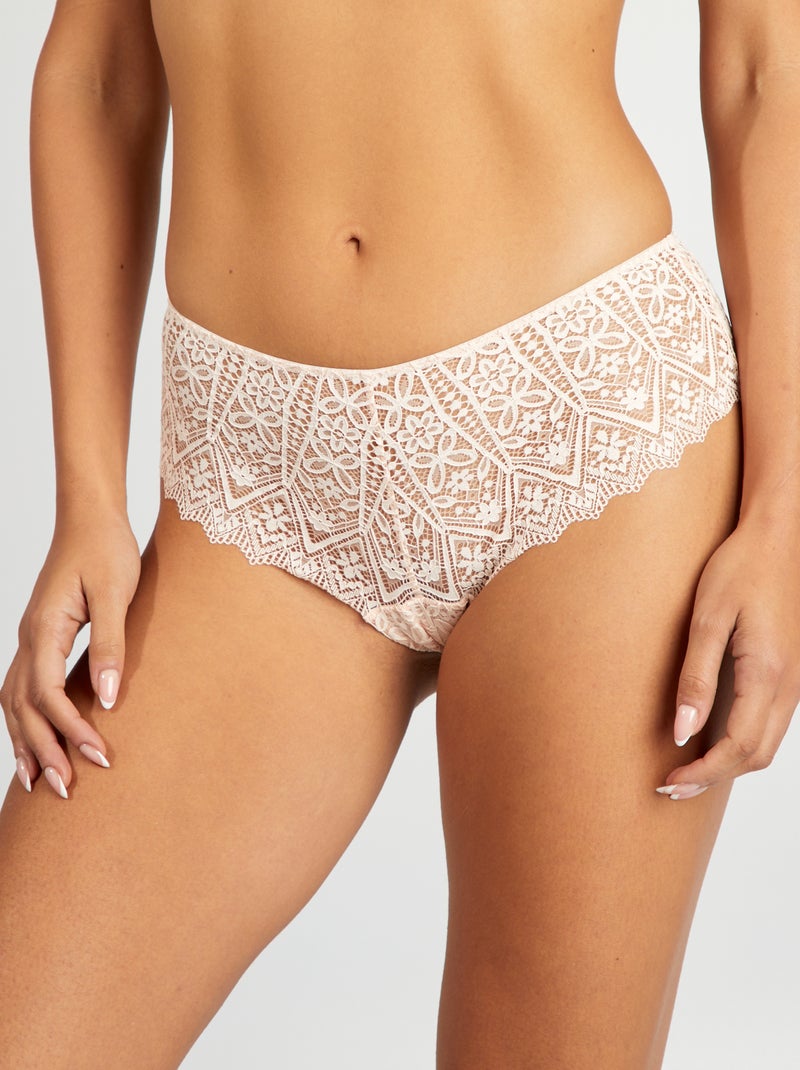 Culote de encaje con transparencias ROSA - Kiabi