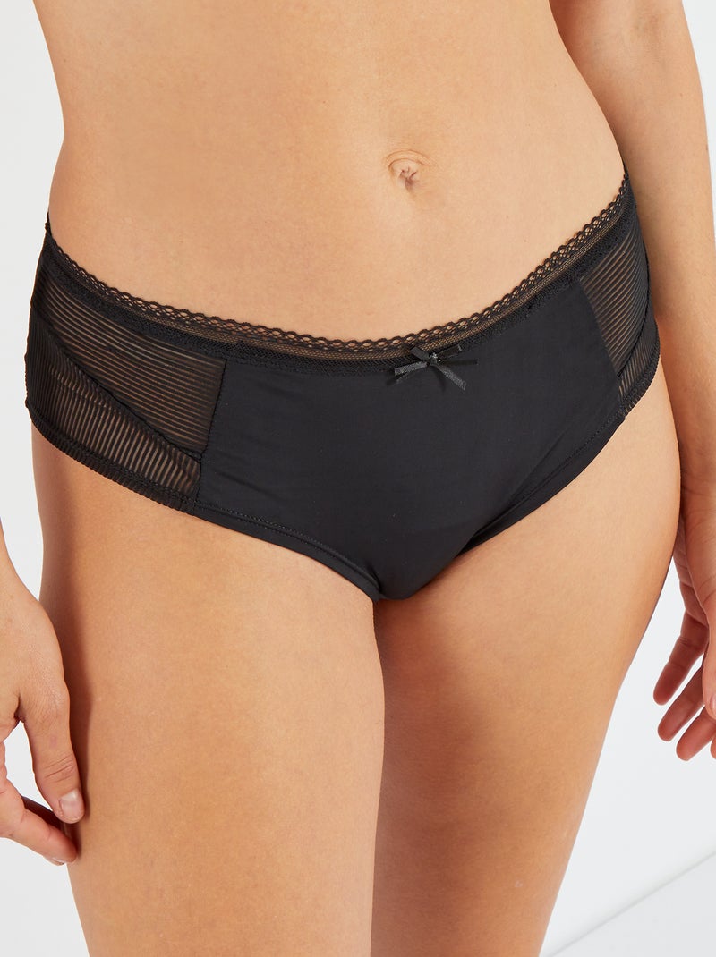 Culote de microfibra 'Envie de lingerie' negro - Kiabi