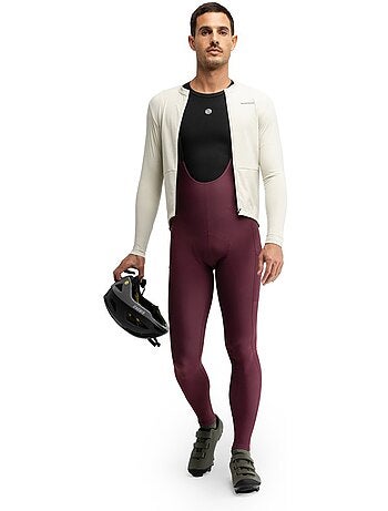 Culote largo térmico de gravel hombre ciclismo hombre apalache burgundy