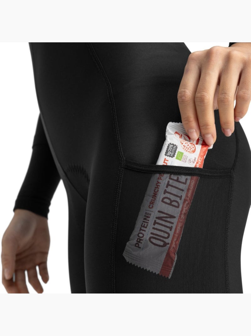 Culote largo térmico de gravel mujer ciclismo mujer delta Negro - Kiabi