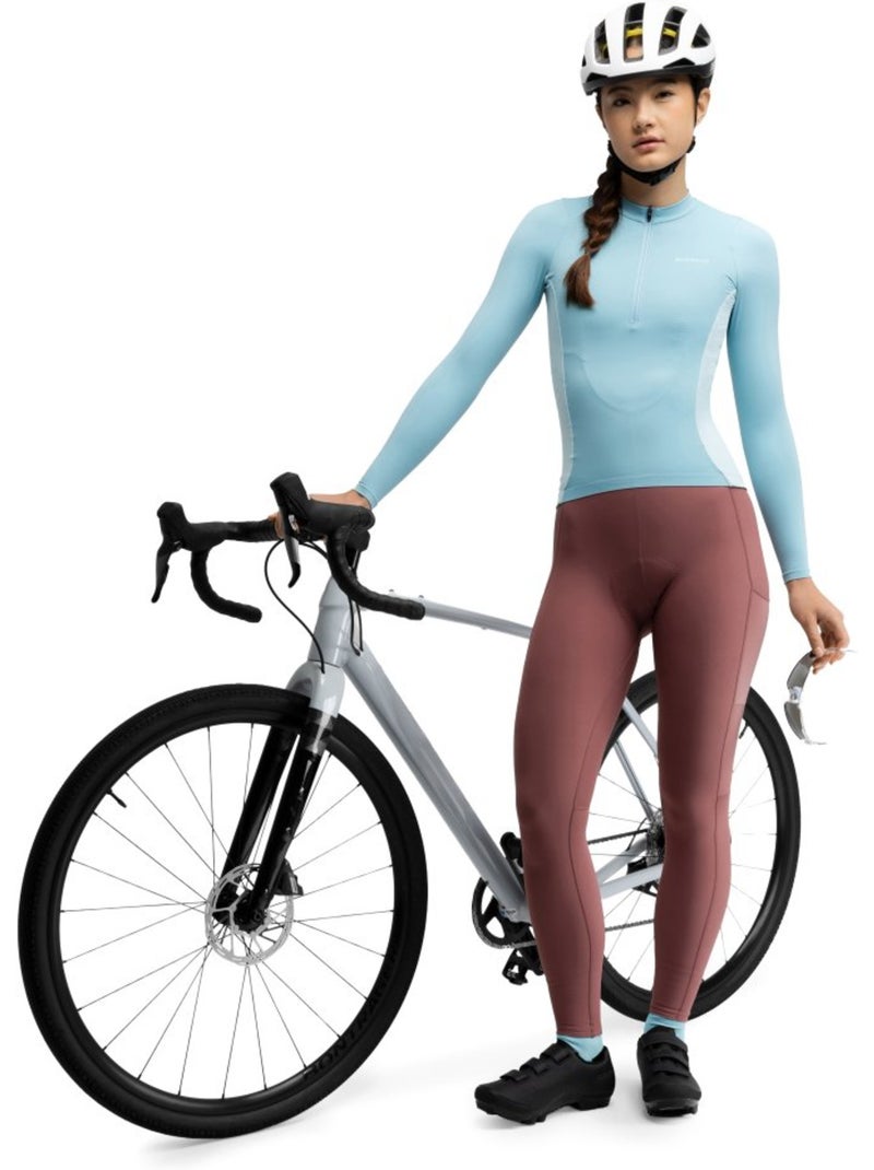 Culote largo térmico de gravel mujer ciclismo mujer delta-w Marrón - Kiabi