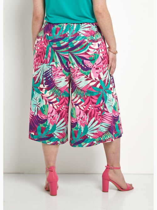Culotte con cintura elástica y estampado tropical - Afibel - Kiabi Culotte con cintura elástica y estampado tropical - Afibel - Kiabi