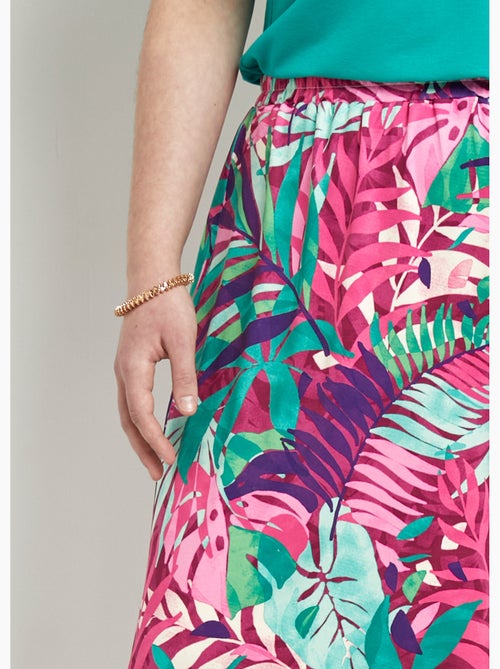 Culotte con cintura elástica y estampado tropical - Afibel - Kiabi Culotte con cintura elástica y estampado tropical - Afibel - Kiabi