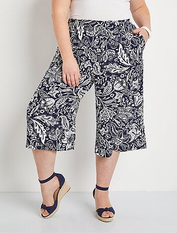 Culotte con cintura elástica y tejido gofrado - Afibel