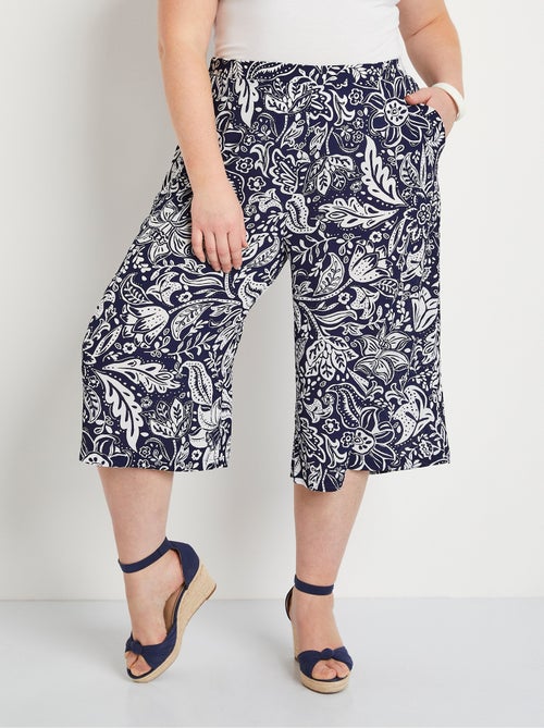 Culotte con cintura elástica y tejido gofrado - Afibel - Kiabi