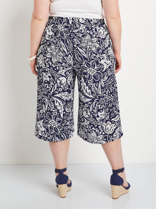 Culotte con cintura elástica y tejido gofrado - Afibel - Kiabi