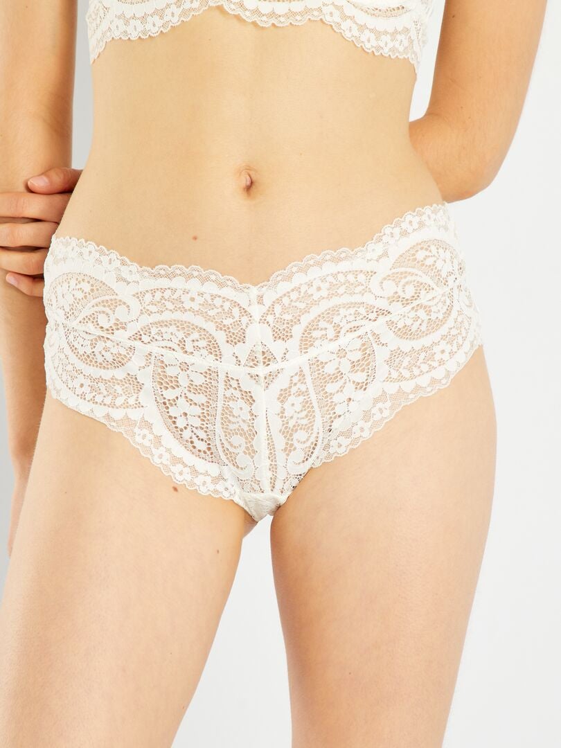 Culotte de encaje blanco nieve - Kiabi