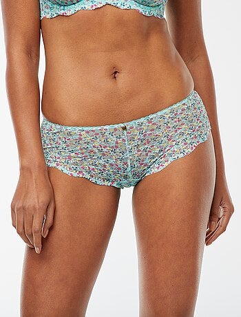 Culotte de encaje de flores con calados