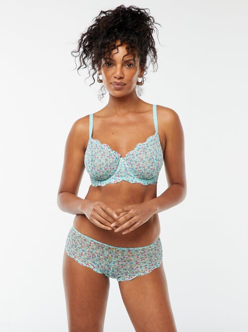 Culotte de encaje de flores con calados - Kiabi