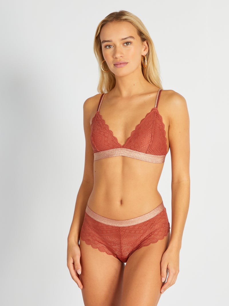 Culotte de encaje ROJO - Kiabi