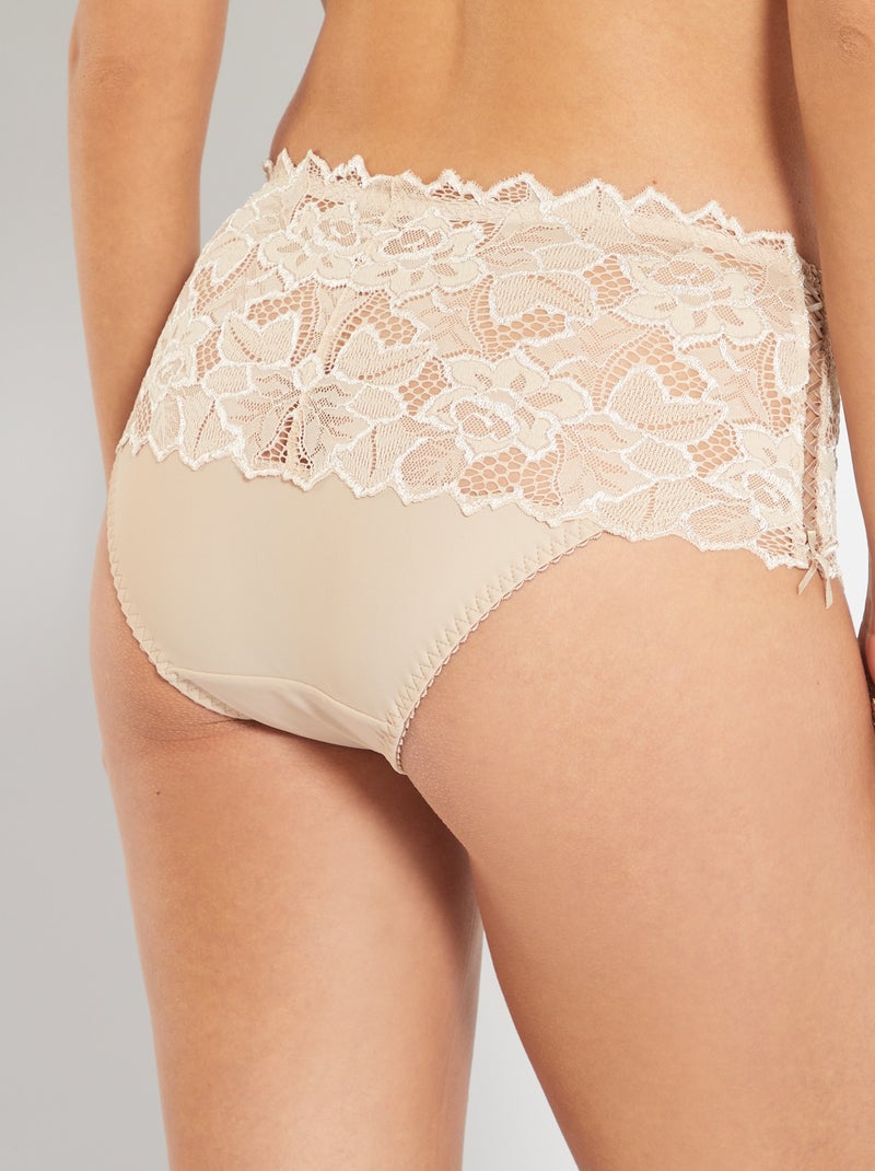 Culotte de encaje 'Sans Complexe' BEIGE - Kiabi