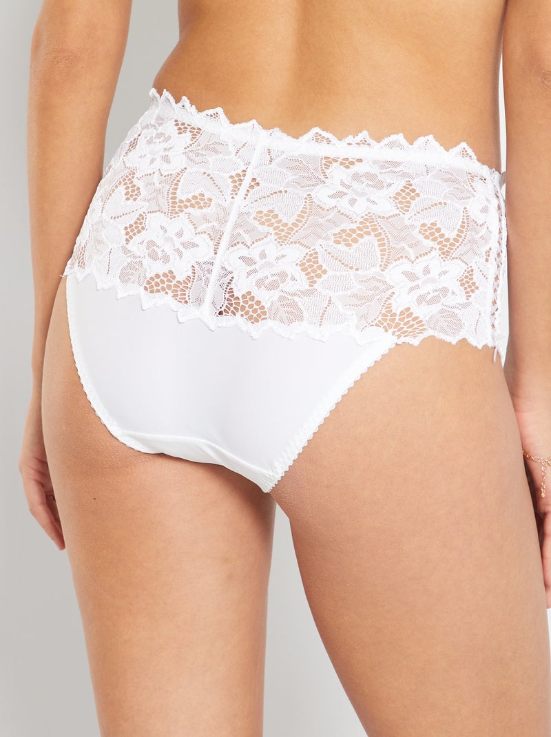 Culotte de encaje 'Sans Complexe' blanco - Kiabi