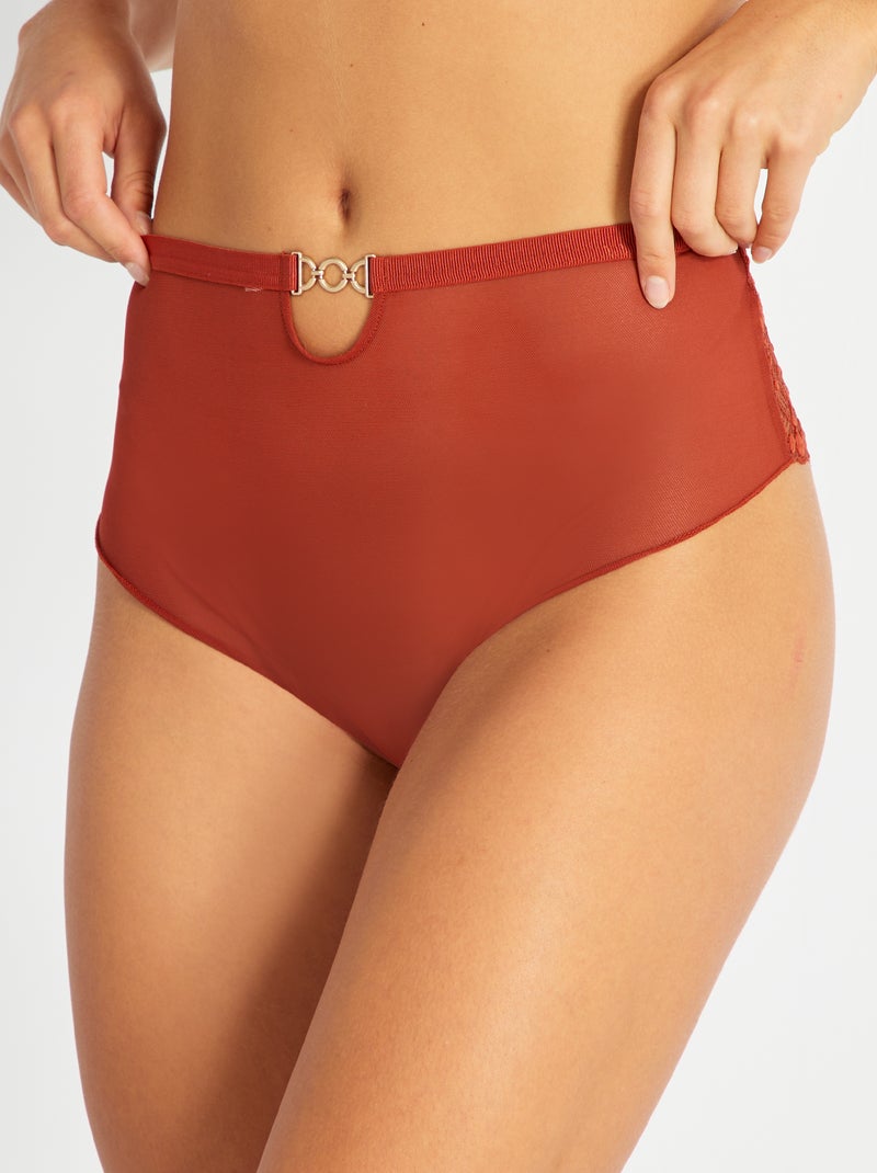 Culotte de encaje y tul NARANJA - Kiabi