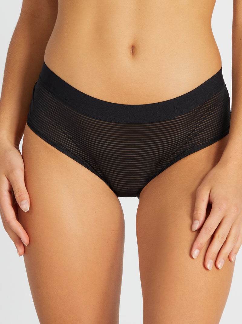 Culotte de microfibra Negro - Kiabi
