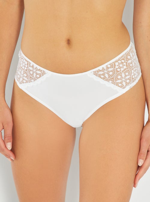 Culotte de microfibra y encaje - Kiabi