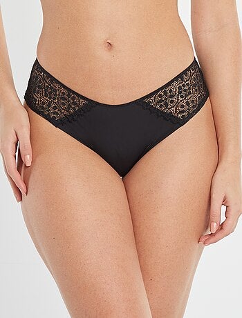 Culotte de microfibra y encaje