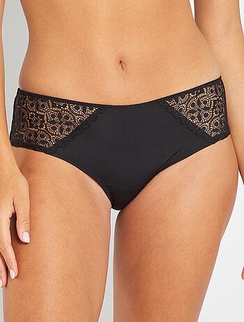 Culotte de microfibra y encaje