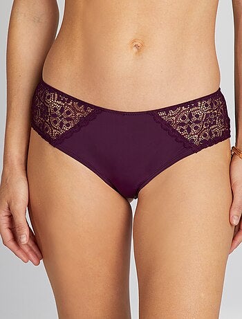 Culotte de microfibra y encaje