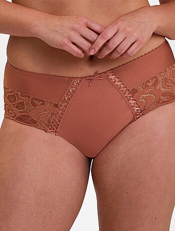 Culotte de microfibra y encaje 'Sans complexe'