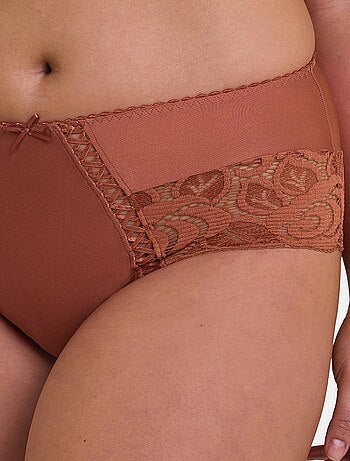 Culotte de microfibra y encaje 'Sans complexe'