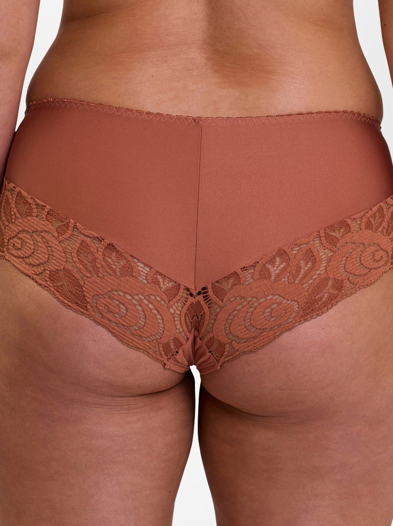 Culotte de microfibra y encaje 'Sans complexe' NARANJA - Kiabi