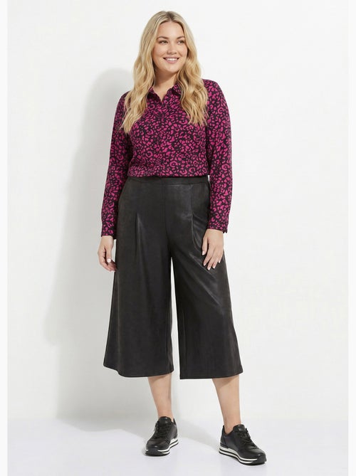 Culotte de punto liso con aspecto de piel - Afibel - Kiabi