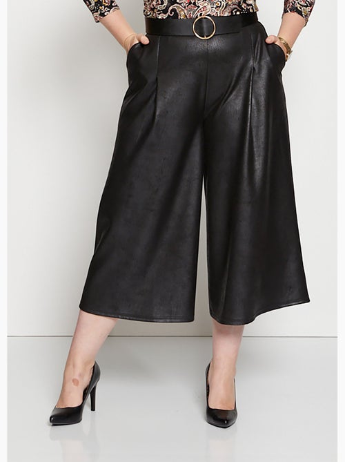 Culotte de punto liso con aspecto de piel - Kiabi