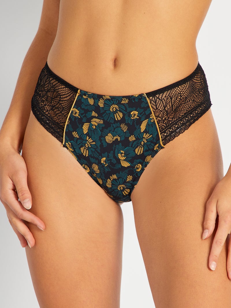 Culotte estampado 'Envie de Lingerie' NEGRO - Kiabi