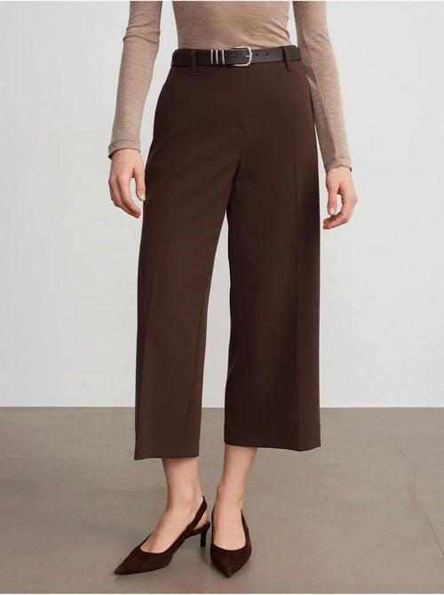 Culottes de crepé de tiro alto con cinturón dilvin - Kiabi Culottes de crepé de tiro alto con cinturón dilvin - Kiabi