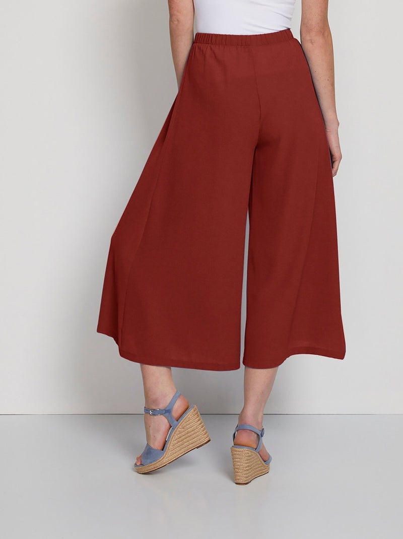Culottes holgados con cintura elástica - Afibel Terracota - Kiabi