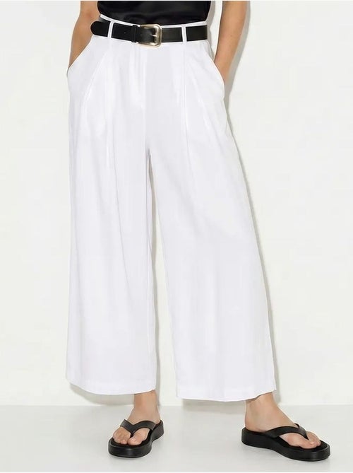 Culottes plisados de tiro alto y pernera ancha lucci - Kiabi