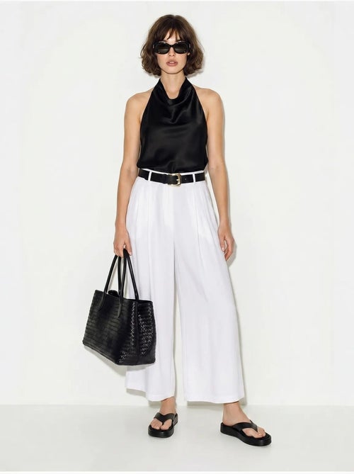 Culottes plisados de tiro alto y pernera ancha lucci - Kiabi