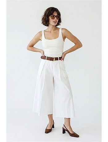 Culottes plisados de tiro alto y pernera ancha lucci