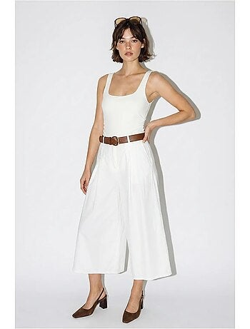 Culottes plisados de tiro alto y pernera ancha lucci