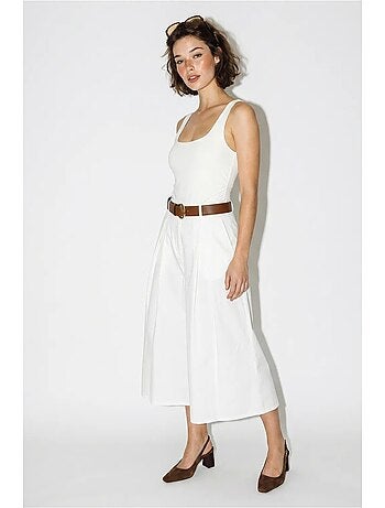 Culottes plisados de tiro alto y pernera ancha lucci